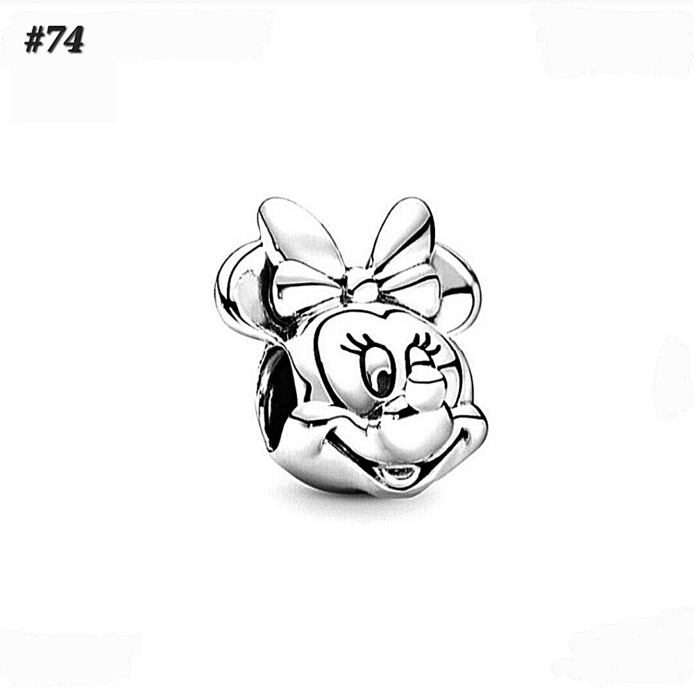 #74 Silver Minnie Mouse Bow Portrait Charm